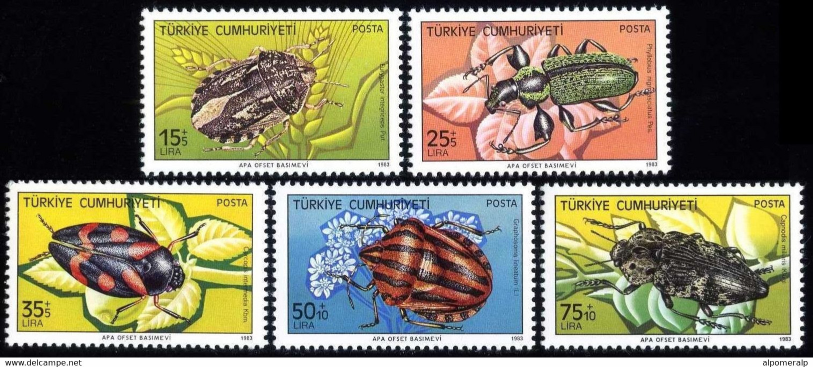Türkiye 1983 Mi 2652-2656 MNH Harmful Insects (2nd Issue) - Neufs