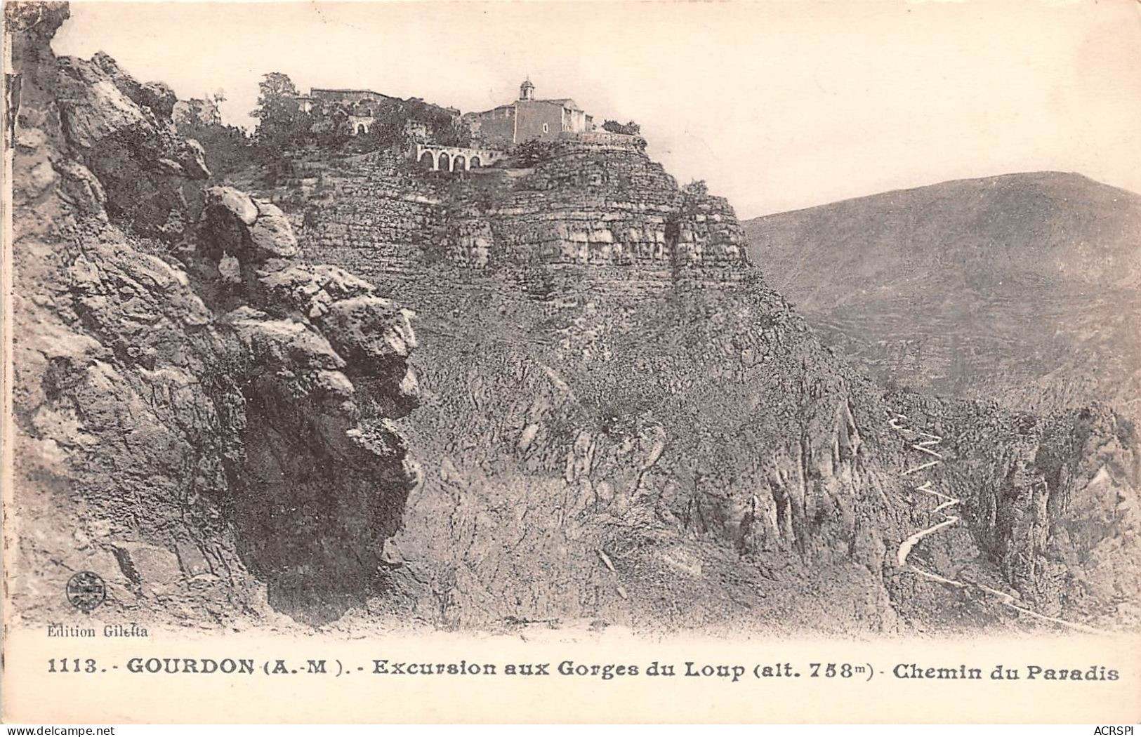 GOURDON Excursion Aux Gorges Du Loup Alt 788m Chemin Du Paradis 2(scan Recto-verso) MA941 - Gourdon