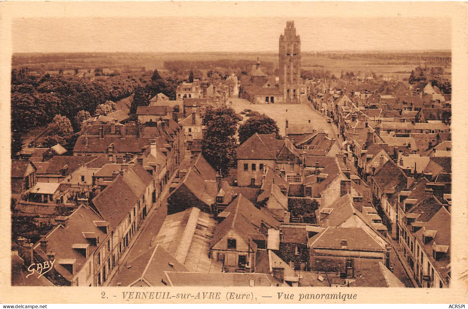 VERNEUIL SUR AVRE Vue Panoramique 6(scan Recto-verso) MA977 - Verneuil-sur-Avre