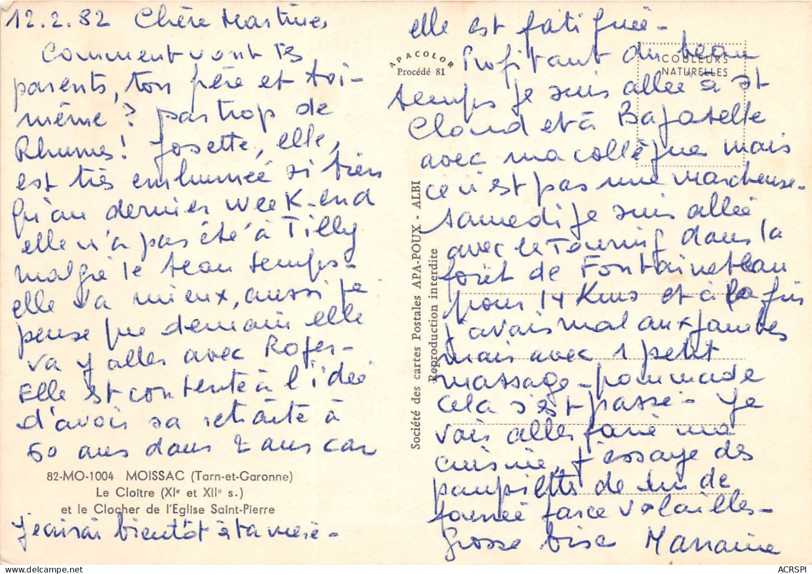 MOISSAC Le Cloitre XIe Et XIIe S  Et Le Clocher  31(scan Recto-verso) MA974 - Moissac