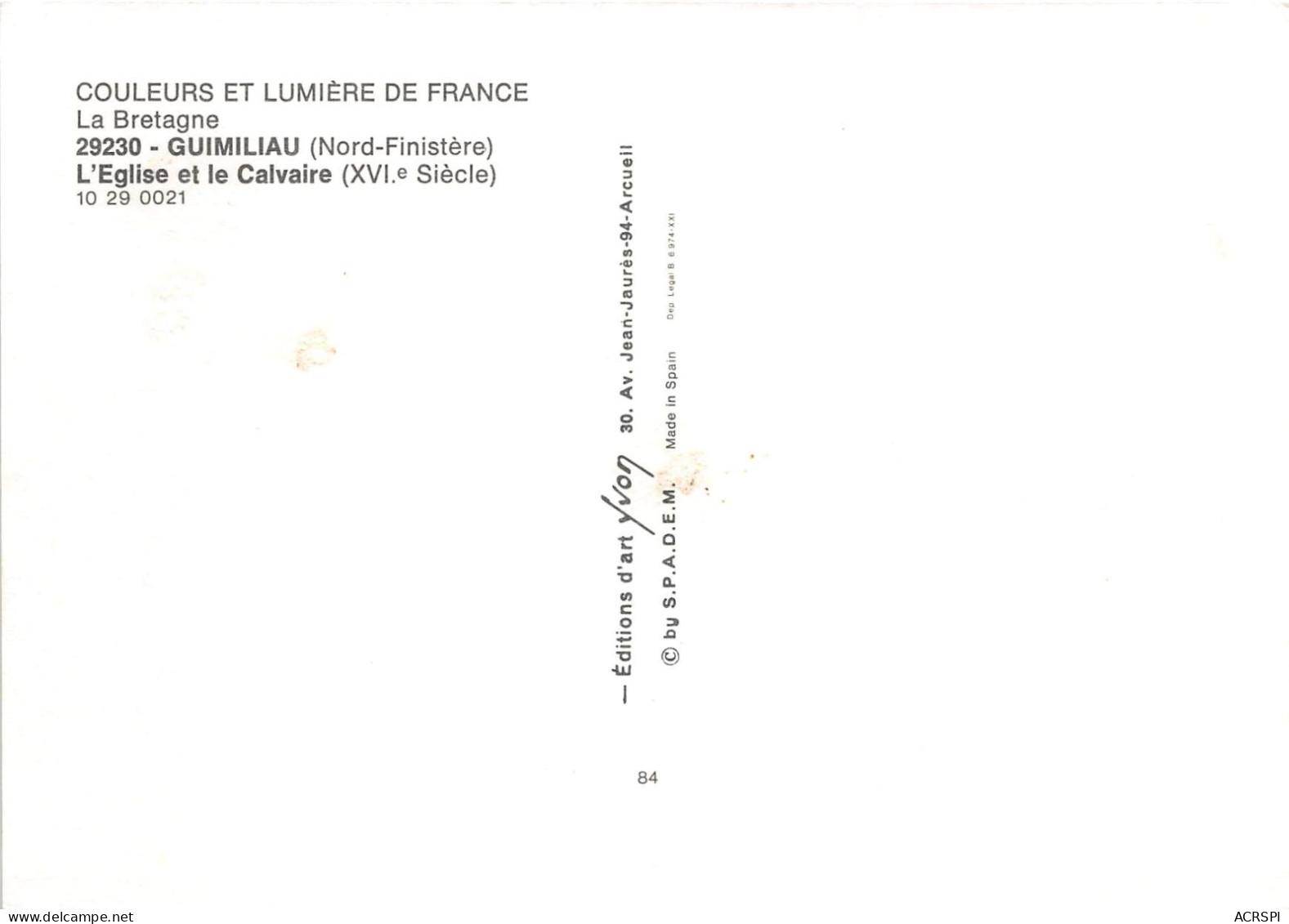 GUIMILIAU L Eglise Et Le Calvaire XVIe Siecle 9(scan Recto-verso) MA967 - Guimiliau
