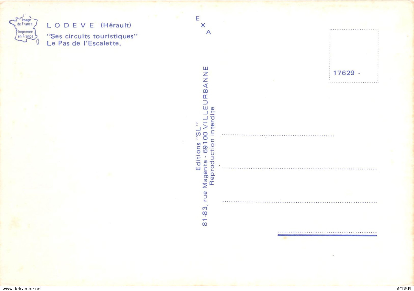 LODEVE Ses Circuits Touristiques Le Pas De L Escalette 16(scan Recto-verso) MA963 - Lodeve