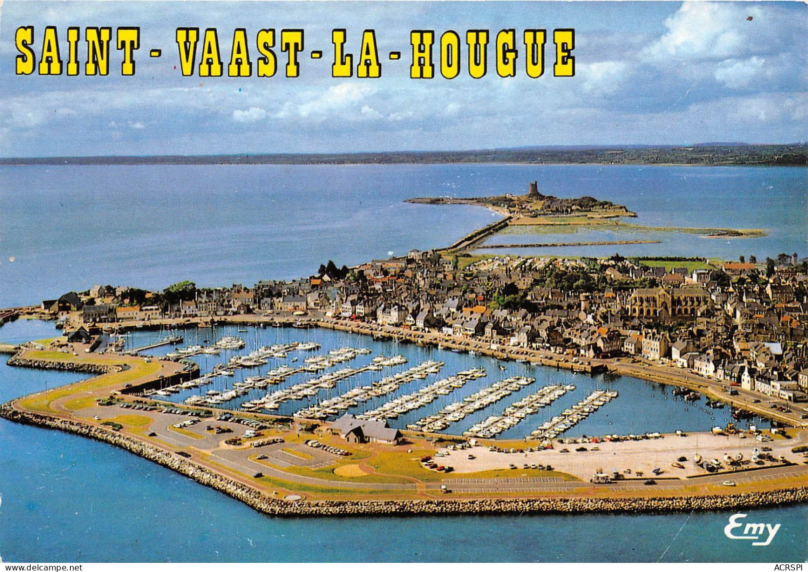 SAINT VAAST LA HOUGUE Vue Aerienne Du Port Et Du Fort De La Hougue 24(scan Recto-verso) MA959 - Saint Vaast La Hougue