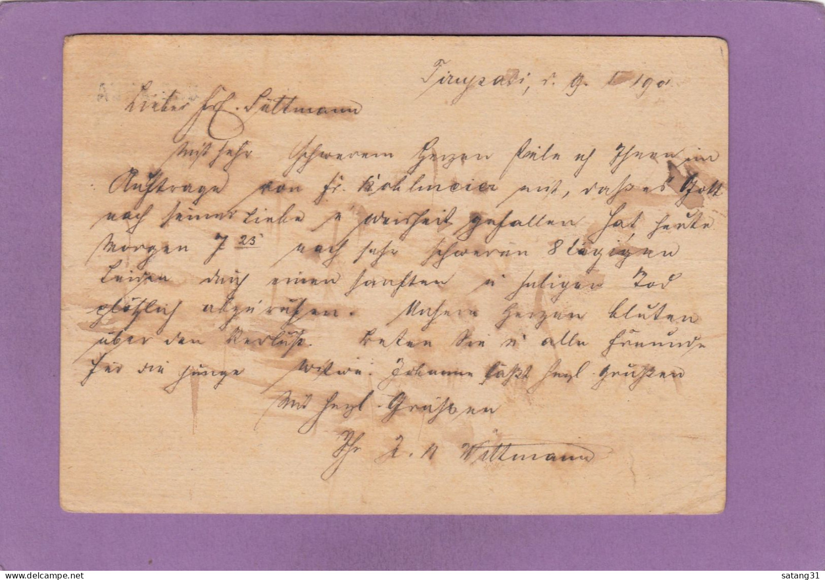 ENTIER POSTAL AVEC SURCHARGE DE TIRUPATI POUR HERMANNSBURG,ALLEMAGNE - 1882-1901 Imperium