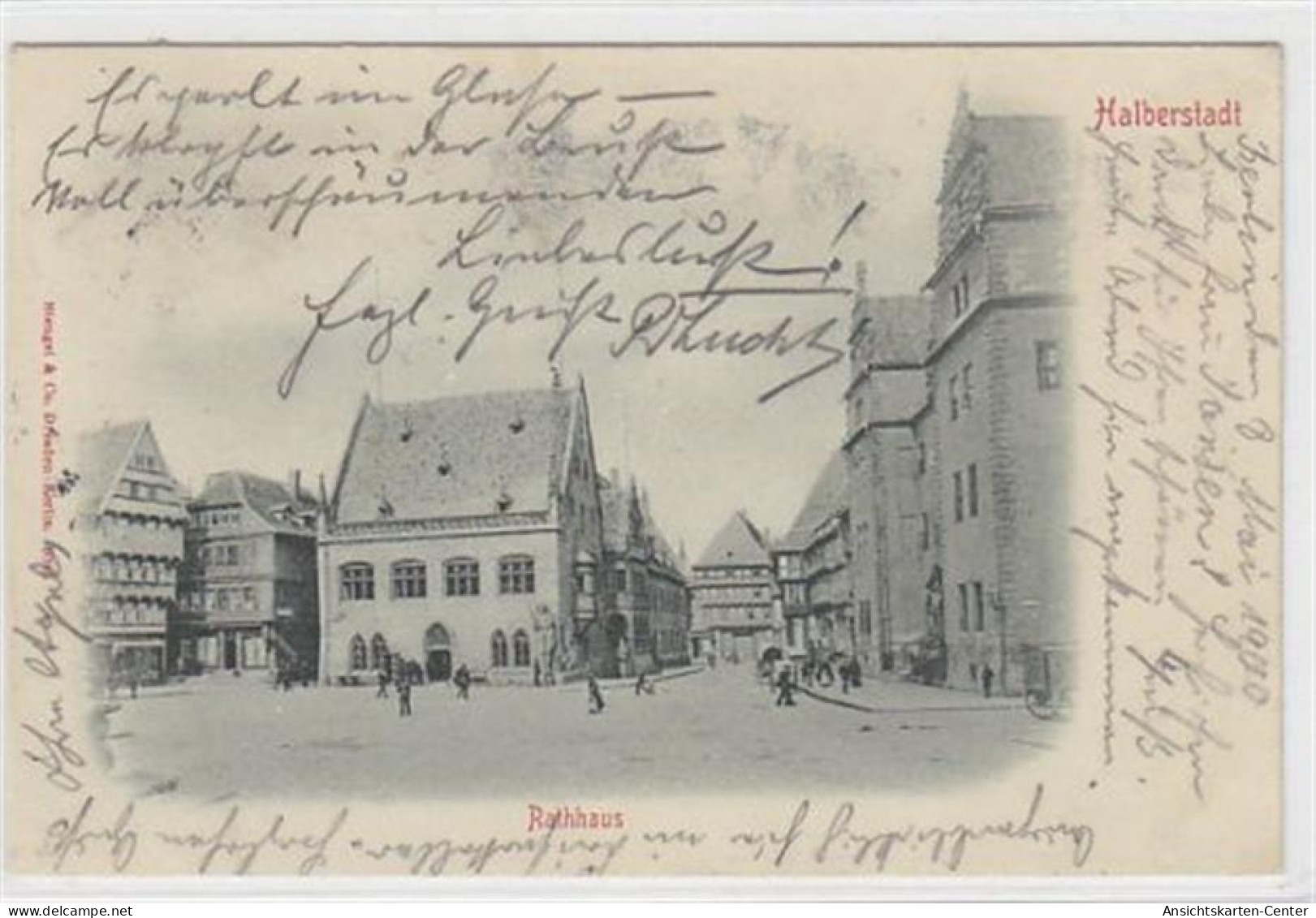 39008303 - Halberstadt Mit Rathhaus Gelaufen 1900. Leicht Fleckig, Sonst Gut Erhalten. - Halberstadt
