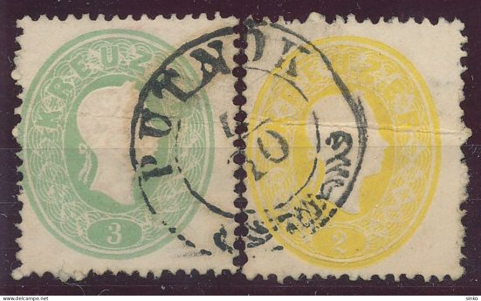 1861. Typography With Embossed Printing 3+2kr Stamps, PUTNOK - ...-1867 Prephilately