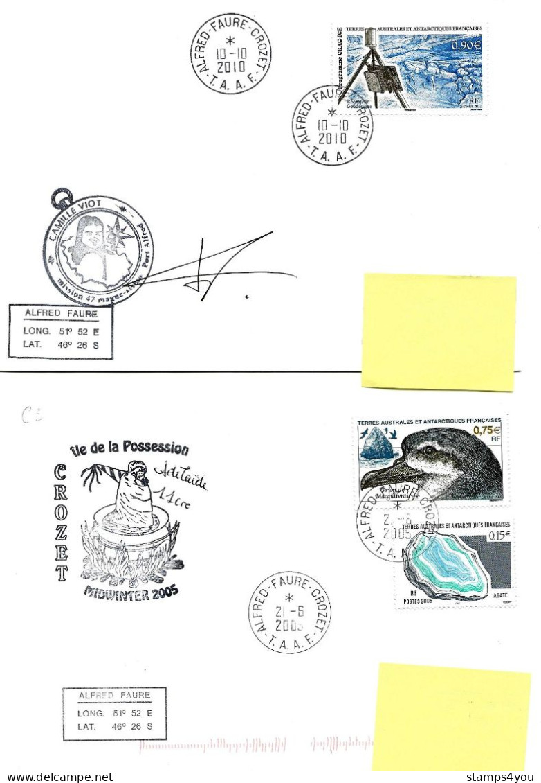 PO - 36 - 4 Plis Crozet Avec Cachets Illustrés - Cartas & Documentos