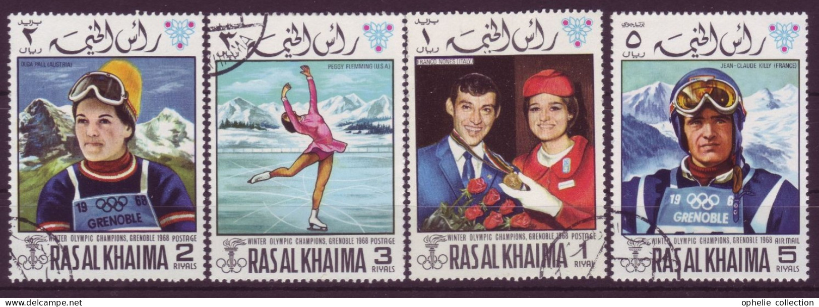 Asie - Ras-el-Khaima - 1968 - Grenoble - Winter Olympic Champions - 4  Timbres Différents - 7030 - Ras Al-Khaimah