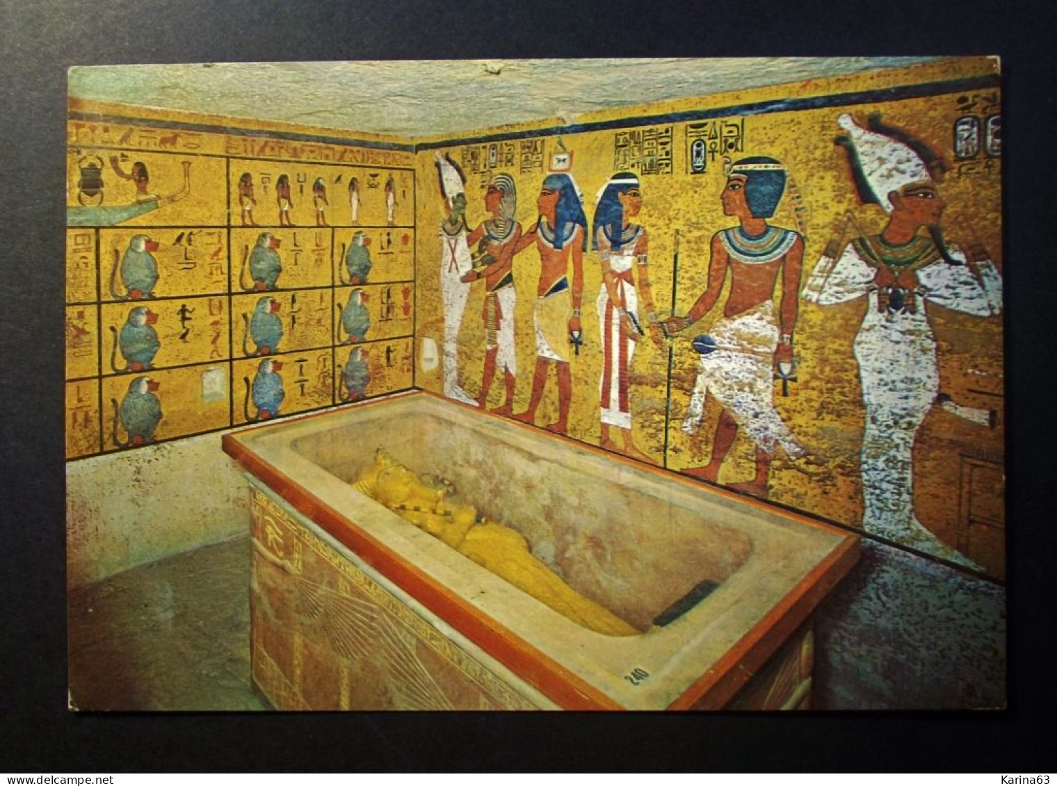 Egypt  - Luxor -  King's Valley - Mummy Of Tut Ankh Amun In The Golden Coffin - Used With Stamp 1978 PYRAMID SAKHARA - Luxor
