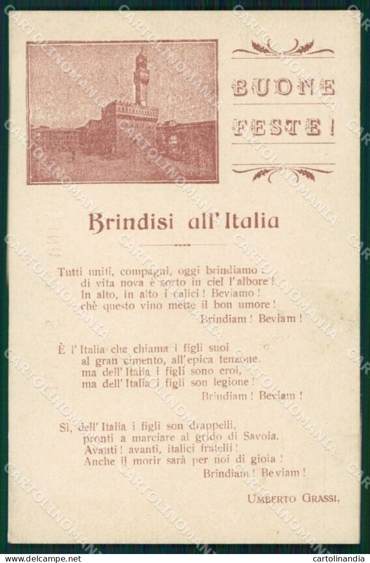 Firenze Città Cartolina Del Soldato Buone Feste Umberto Grassi Cartolina WX0650 - Firenze (Florence)