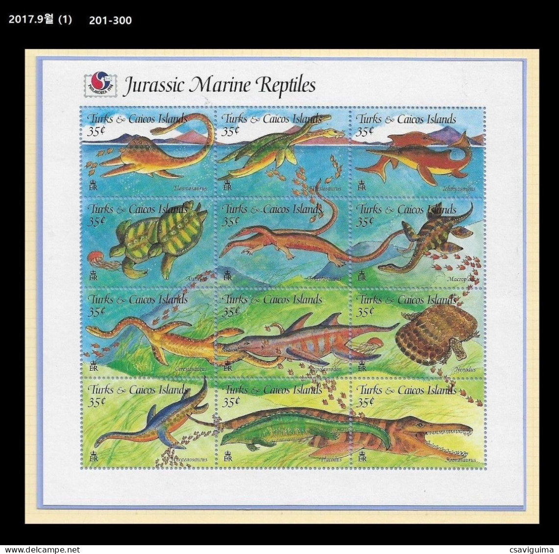 Turks & Caicos - 1995 - Jurassic Marine Reptiles - Yv 1112/23 - Prehistorics