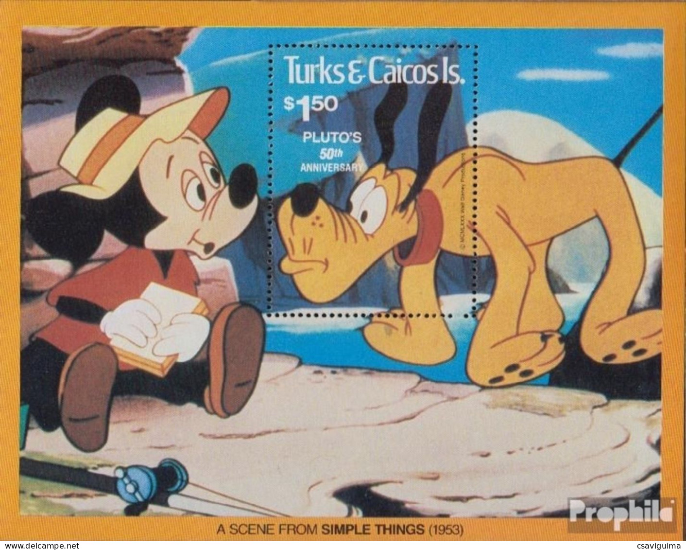 Turks & Caicos - 1981 - Disney: Pluto - Yv Bf 29 - Disney
