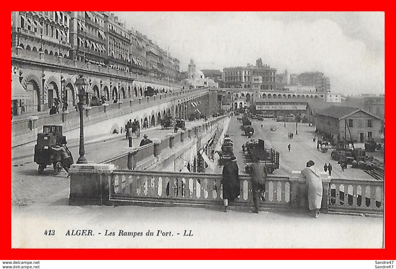 CPA ALGER (Algérie)   Les Rampes Du Port, Animé...H262 - Algerien