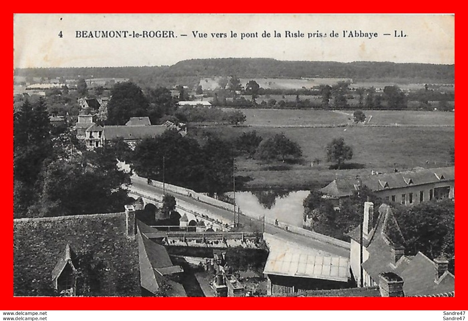 CPA  (27)  BEAUMONT-le-ROGER.  Vue Vers Le Pont De La Risle Prise De L'abbaye...H255 - Beaumont-le-Roger