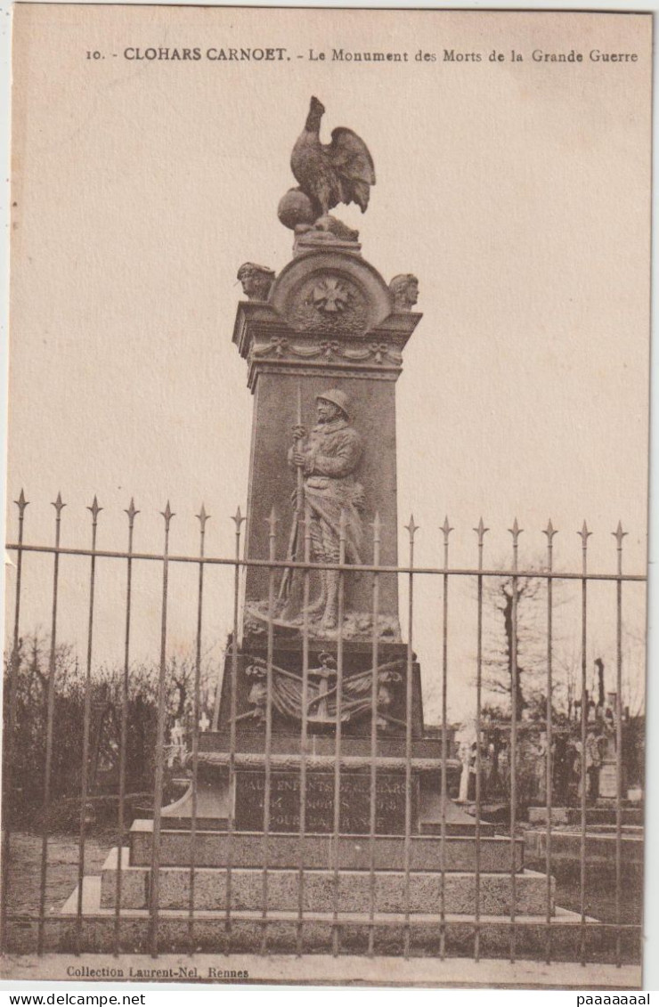 CLOHARS CARNOET  LE MONUMENT AUX MORTS DE LA GRANDE GUERRE - Clohars-Carnoët