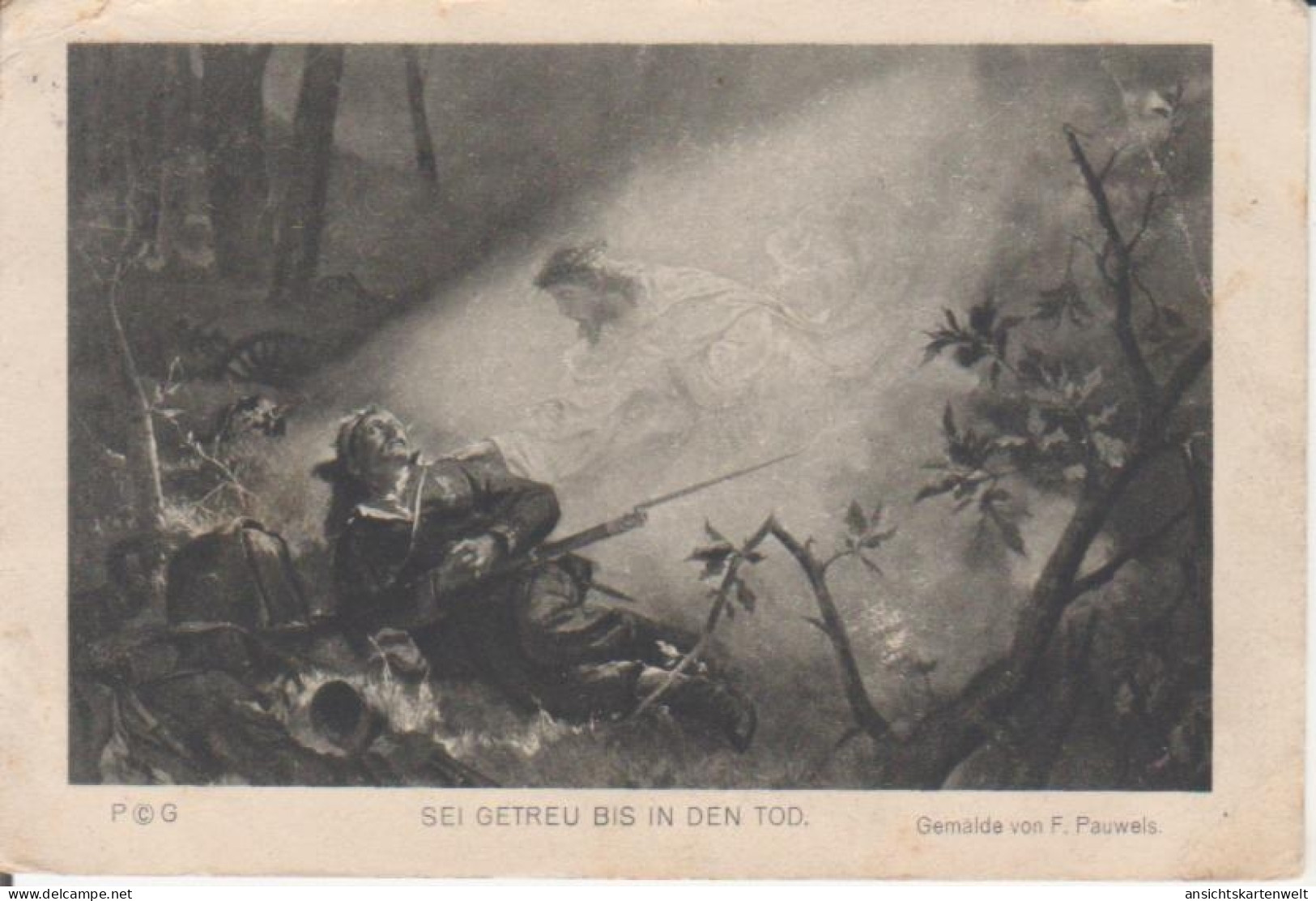 Sei Getreu Bis In Den Tod - Nach Einem Gemälde Von F. Pauwels Gl1915 #222.164 - Peintures & Tableaux