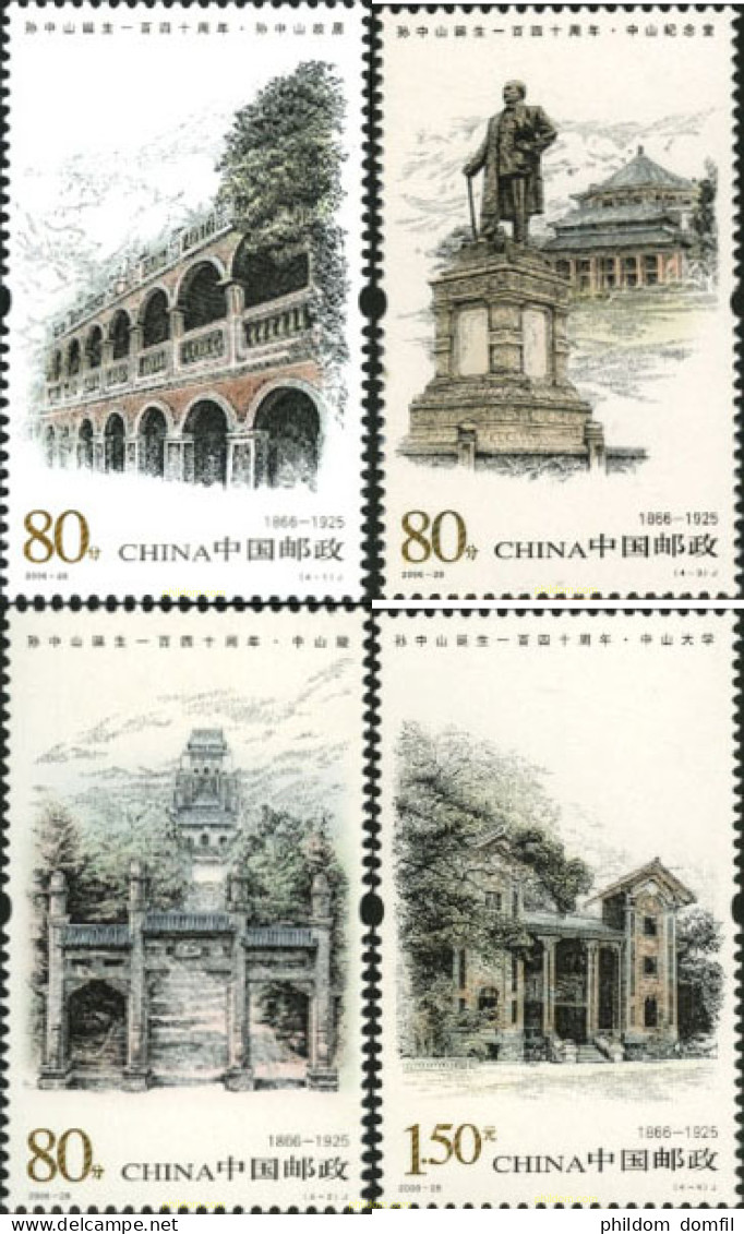 197373 MNH CHINA. República Popular 2006 140 ANIVERSARIO DEL NACIMIENTO DEL DR. SUN YAT-SEN - Nuovi