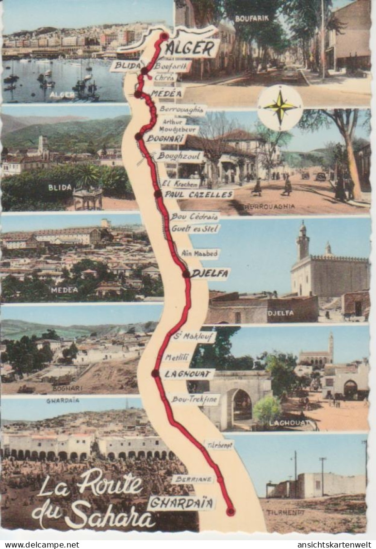 Algerien: Alger Ghardaia - La Route Du Sahara Mehrbildkarte Ngl #223.533 - Non Classés