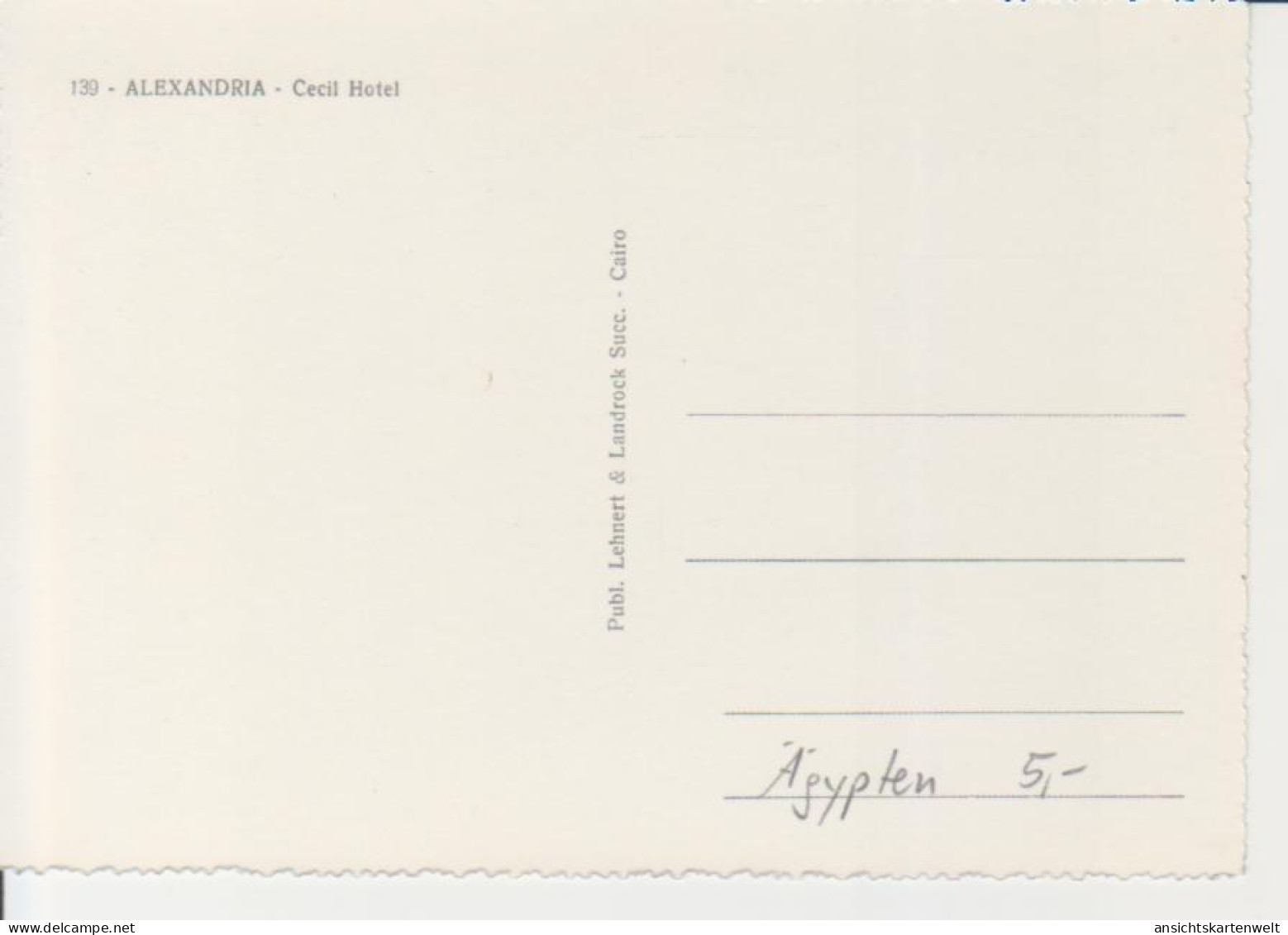 Ägypten: Alexandria - Cecil Hotel Ngl #223.592 - Unclassified