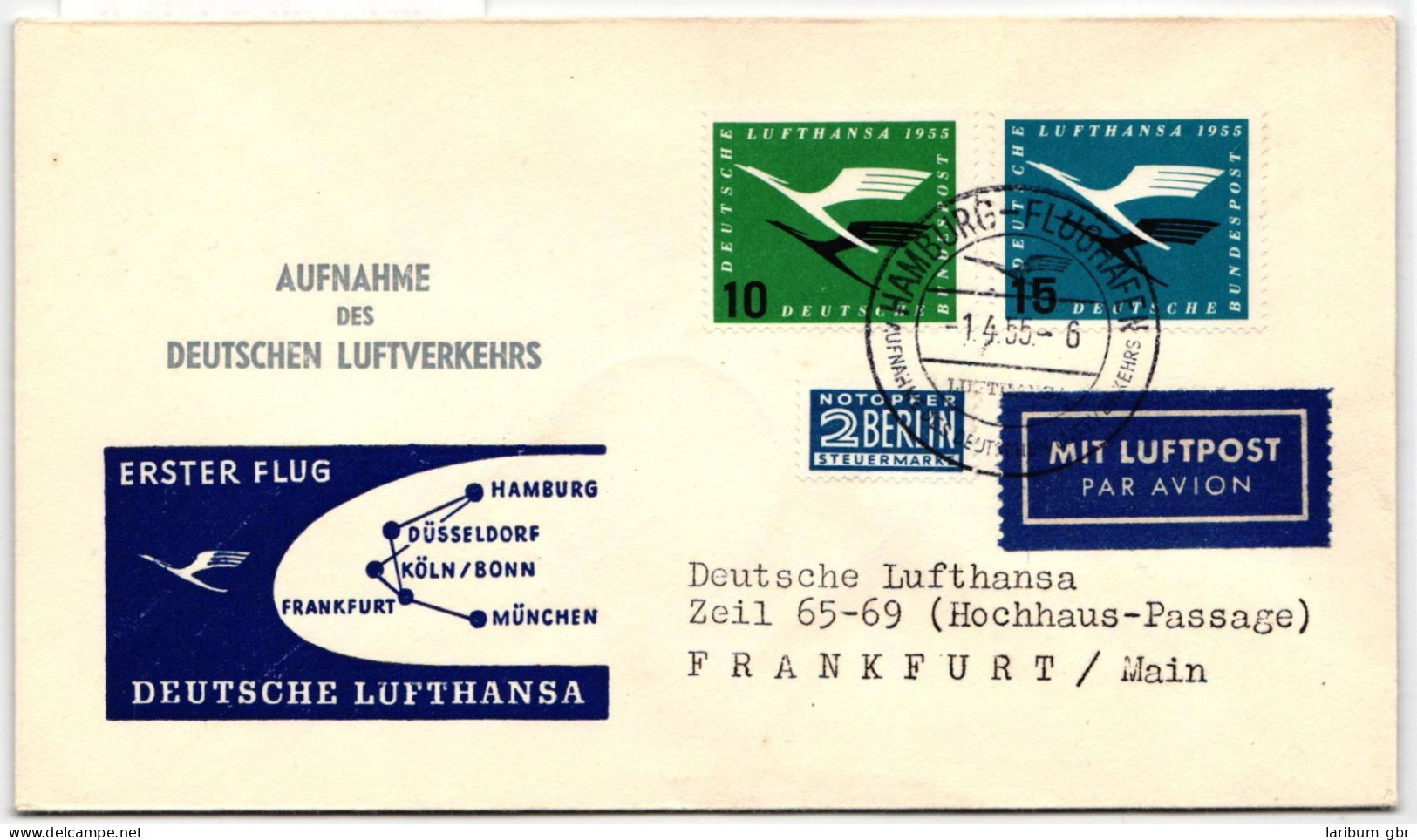 BRD 206-207 Auf Brief Wiederaufnahme Deutscher Luftverkehr #NB384 - Sonstige & Ohne Zuordnung