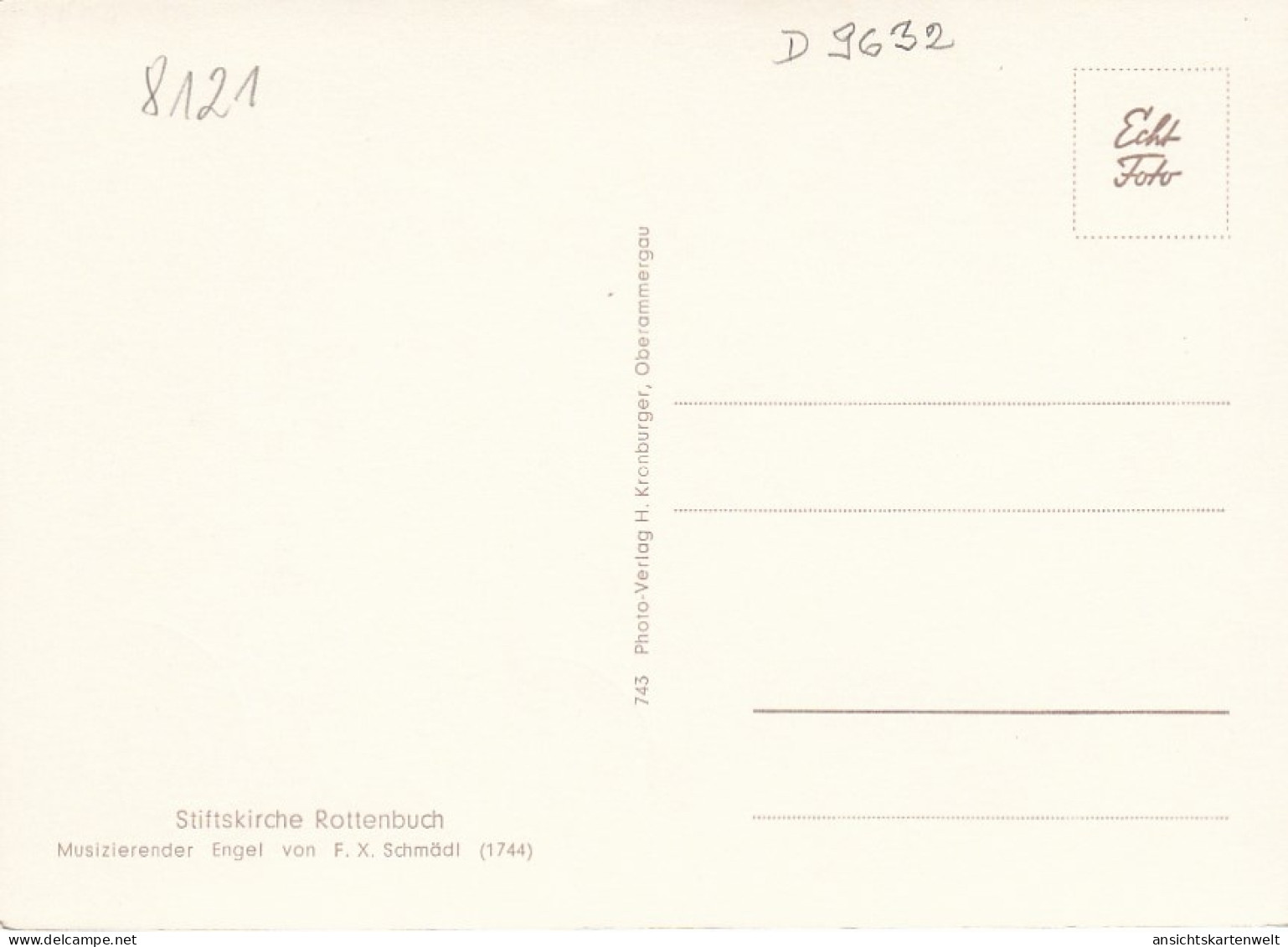 F.X.SCHMÄDI Rottenbuch Stiftskirche, Musiz.Engel Ngl #D9632 - Sculptures