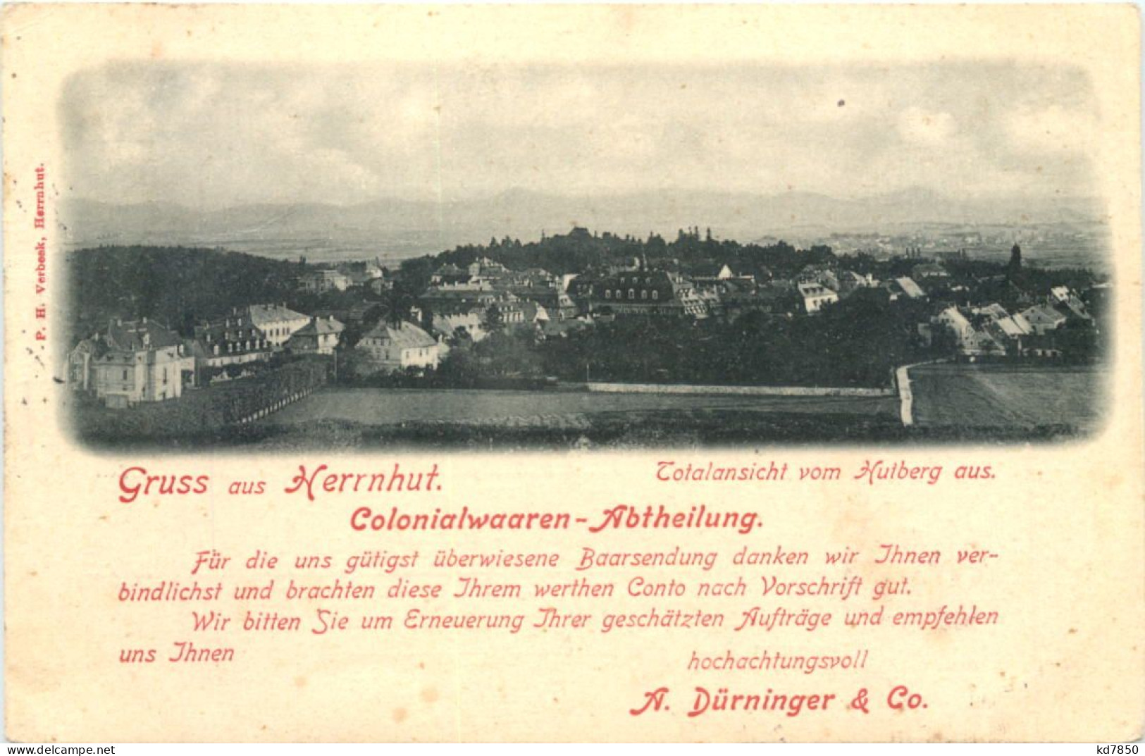 Gruss Aus Herrnhut In Sachsen - Colonialwaaren Abtheilung - Herrnhut