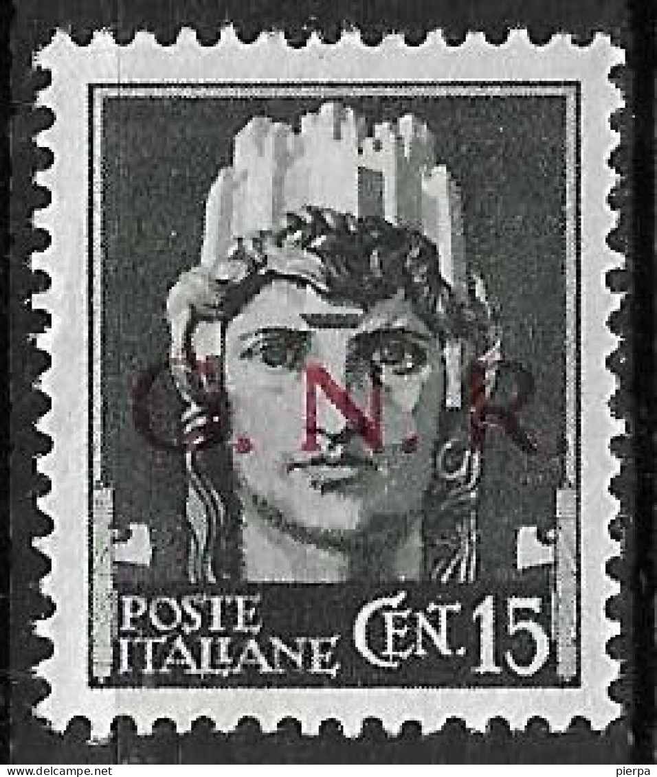 ITALIA R.S.I. - 1943 - IMPERIALE C. 15 SOPRASTAMPATO G.N.R. - NUOVO MNH** (YVERT 4 - MICHEL 3 - SS 472) - Neufs