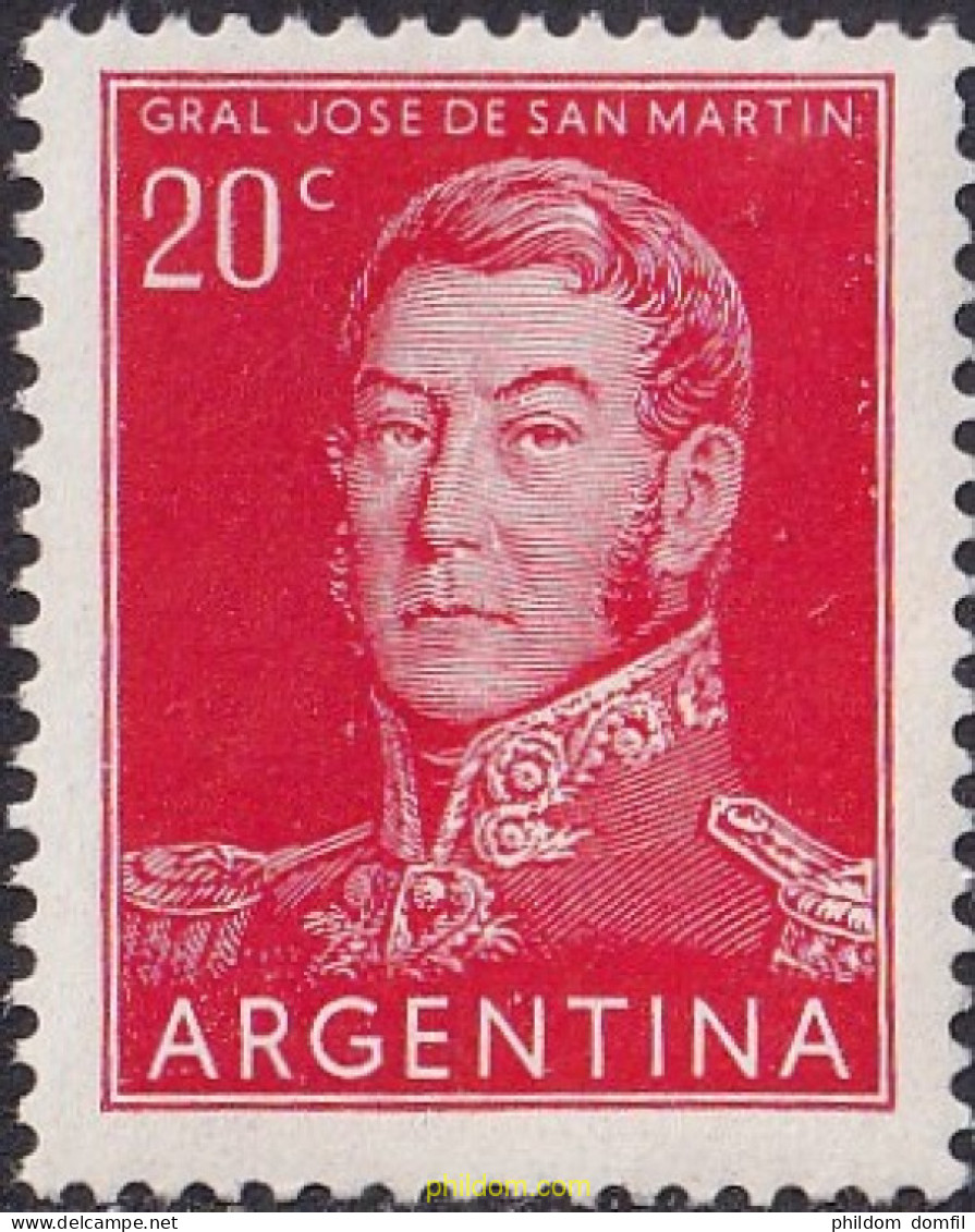 729382 MNH ARGENTINA 1954 SERIE CORRIENTE. GENERAL JOSÉ DE SAN MARTIN - Nuovi