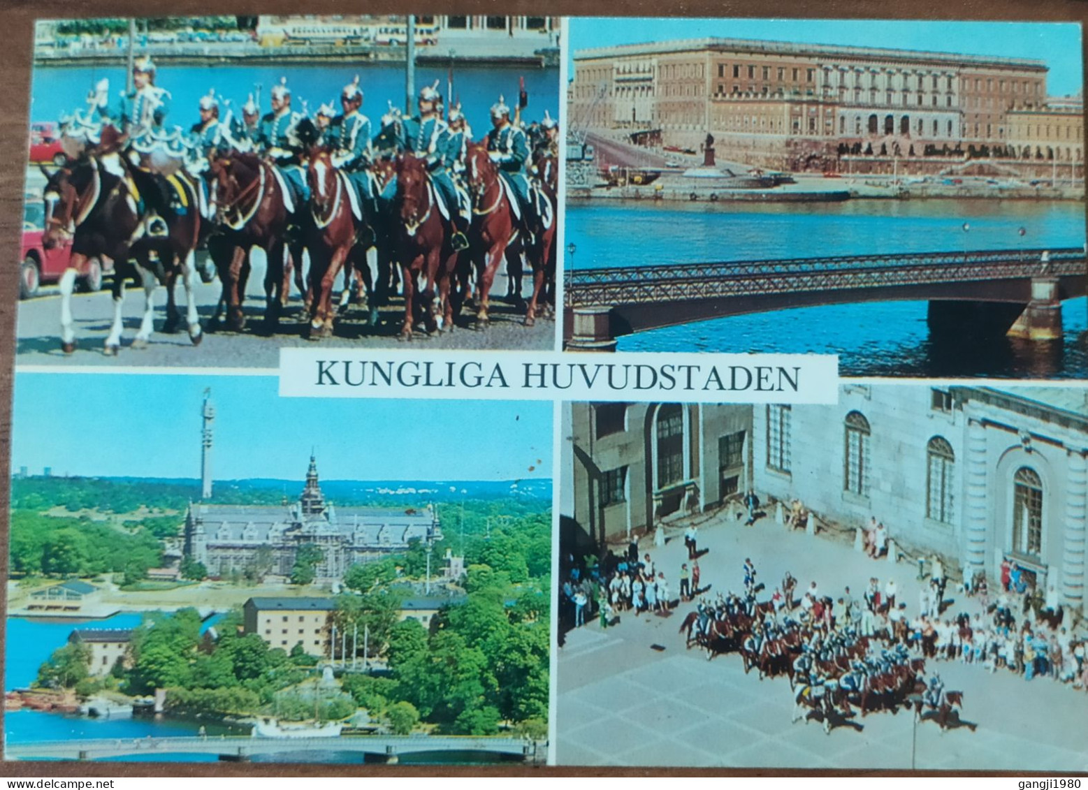 SWEDEN 1983, POSTCARD STOCKHOLM, USED TO DENMARK, VIGNETTE LABEL, RED CROSS, HAGERSTEN CITY CANCEL - Covers & Documents