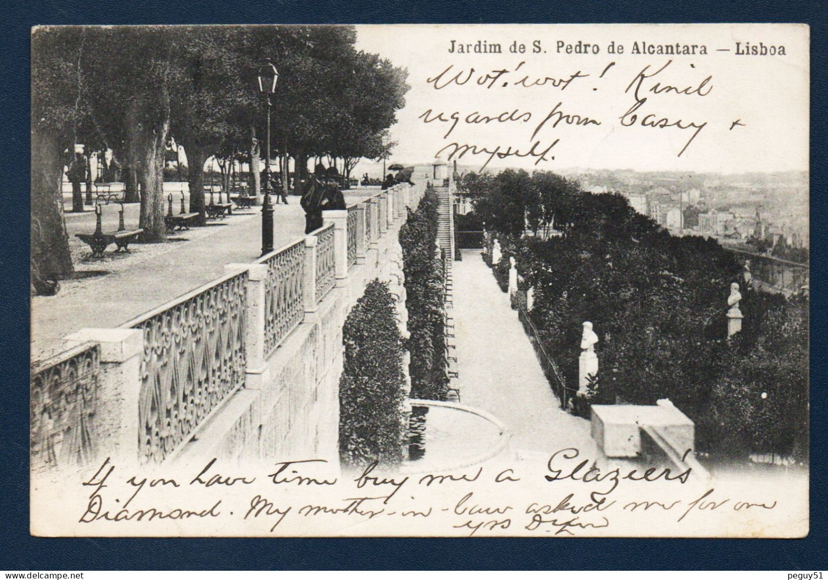 Lisboa. Jardim De Sao Pedro De Alcantara. Jardin Public (1864). Belvédère Sur La Partie Est De Libonne. 1907 - Lisboa