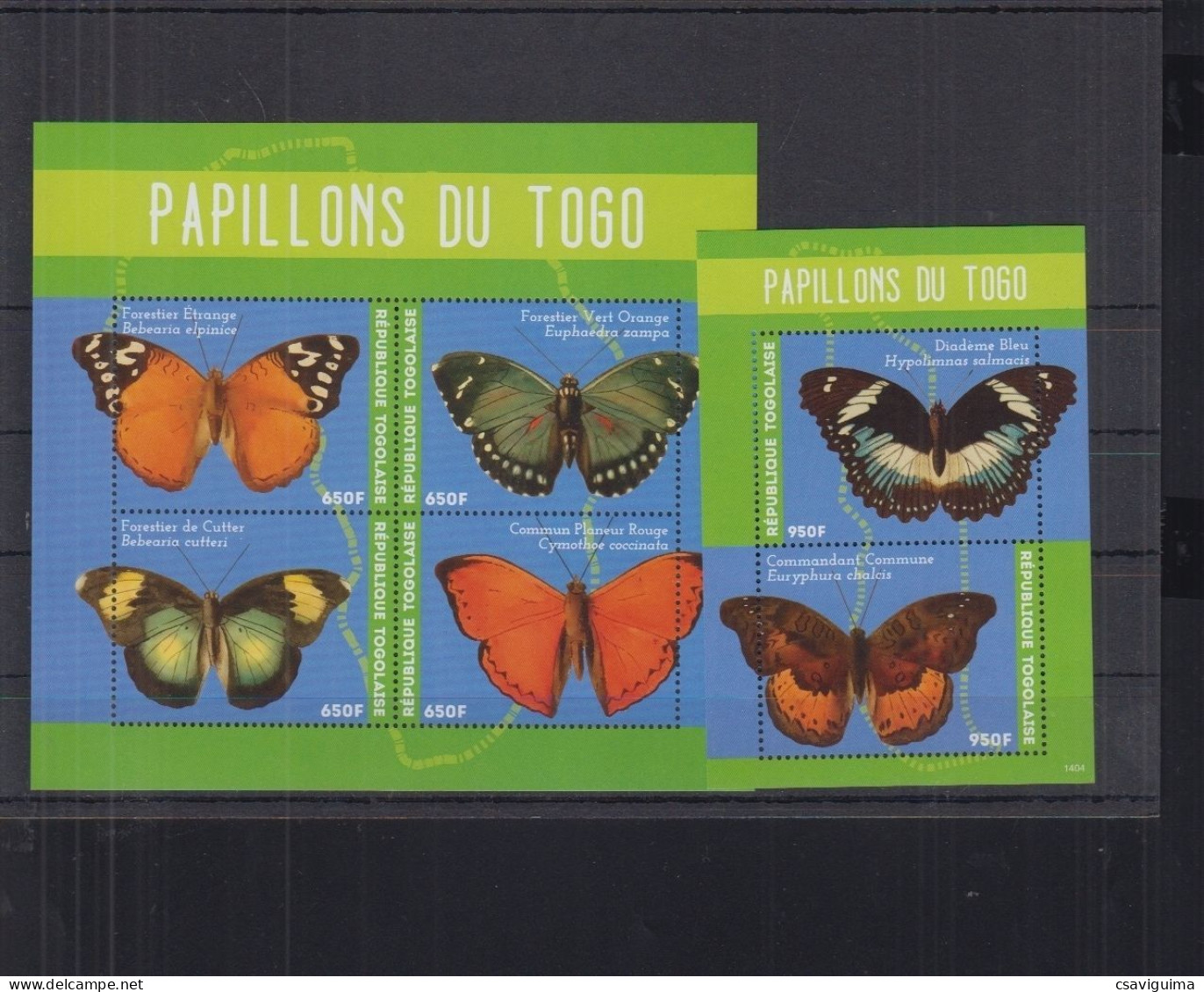 Togo - 2014 - Butterflies - Yv 3783J/M + Bf 809C - Vlinders