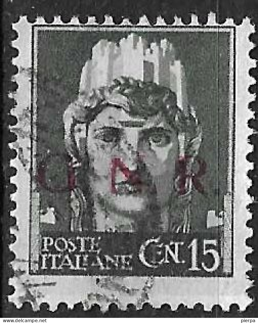 ITALIA R.S.I. - 1943 - IMPERIALE C. 15 SOPRASTAMPATO G.N.R. - USATO (YVERT 4 - MICHEL 3 - SS 472) - Used