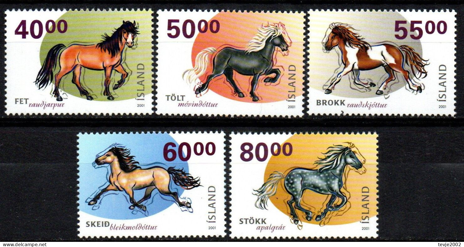 Island 2011 - Mi.Nr. 983 - 987 - Postfrisch MNH - Tiere Animals Pferde Horses - Horses