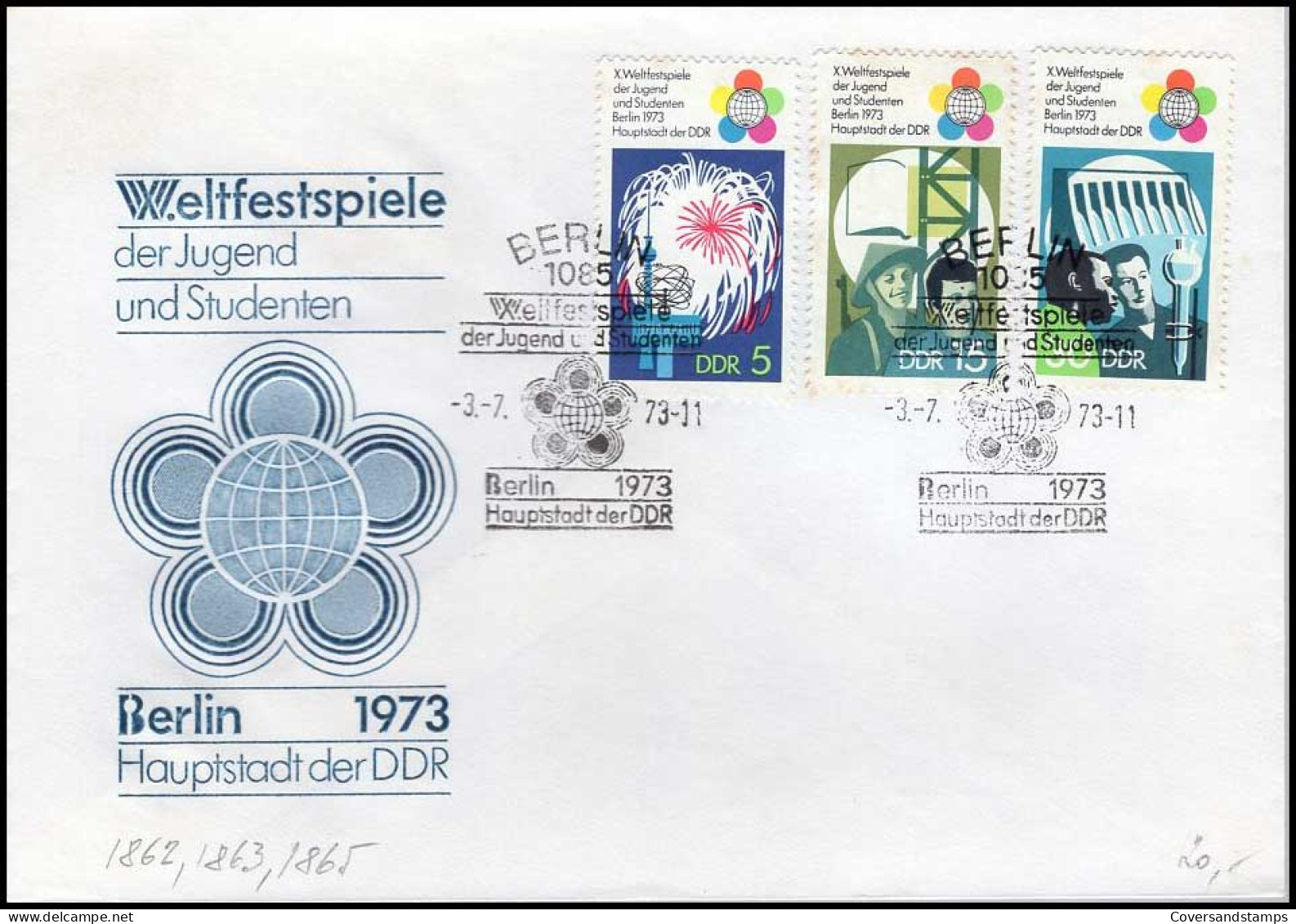 Cover To Plzen - 'Weltfestspiele Der Jugend Und Studenten, Berlin 1973' - Lettres & Documents