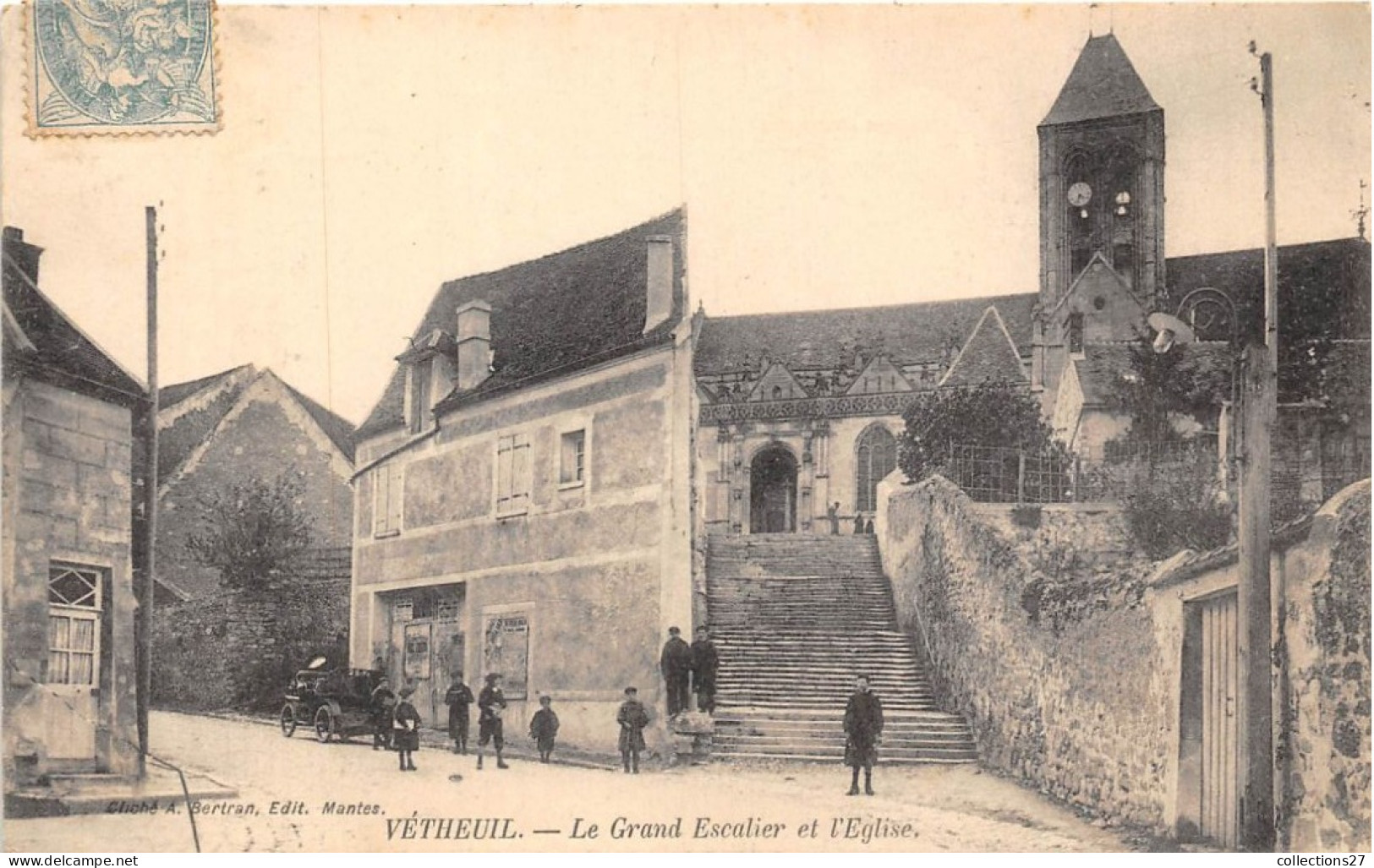 95-VETHEUIL- LE GRAND ESCALIET ET L'EGLISE - Vetheuil