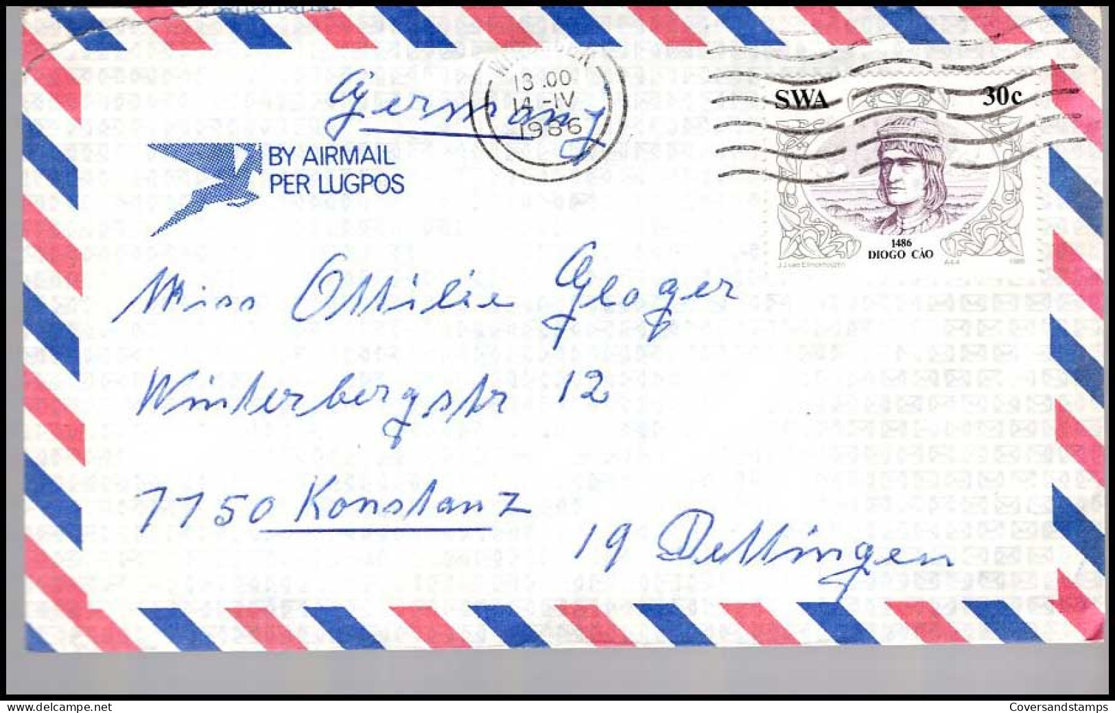 SWA - Cover To Dettingen - Luftpost