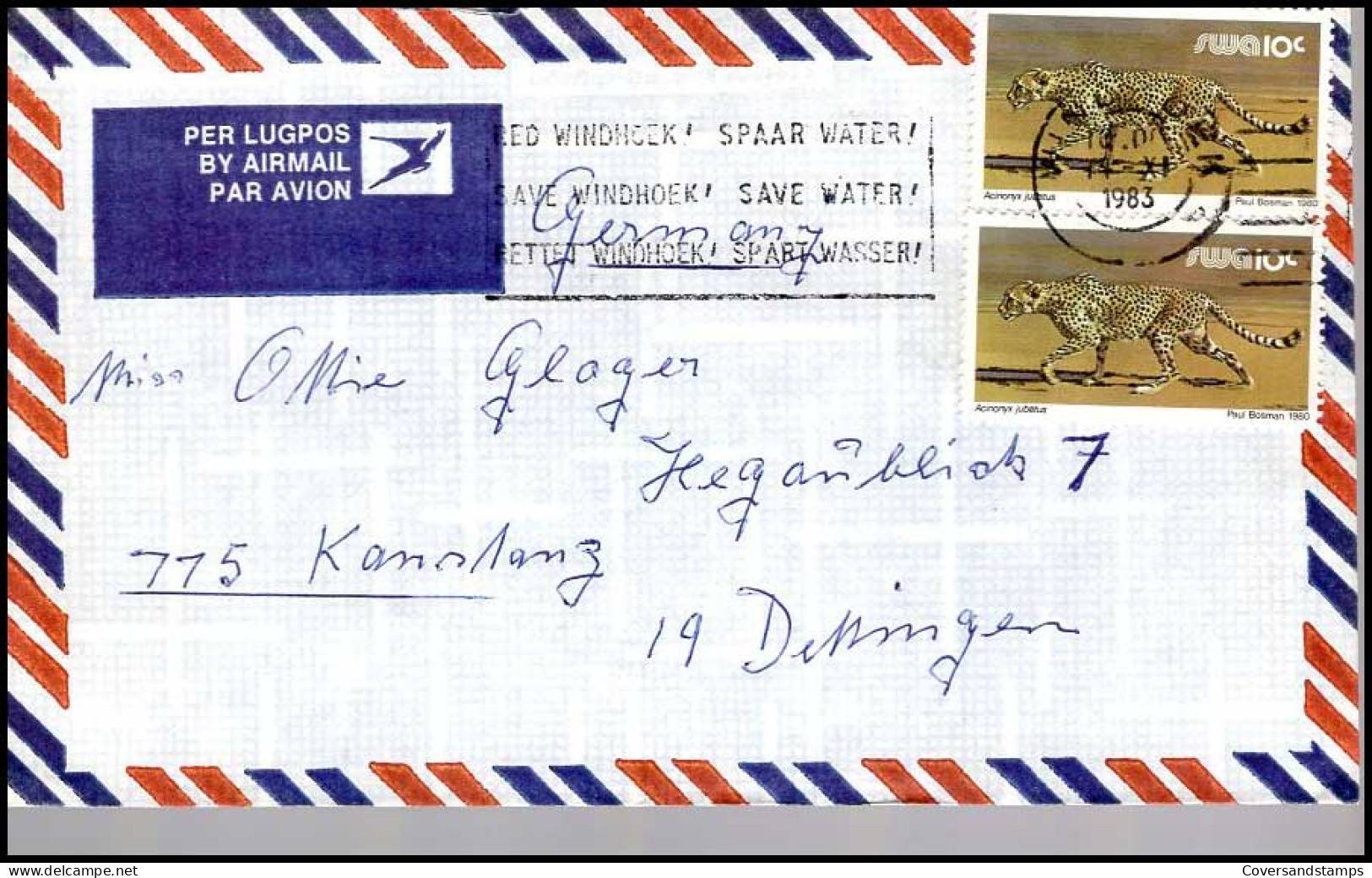 SWA - Cover To Dettingen - Airmail