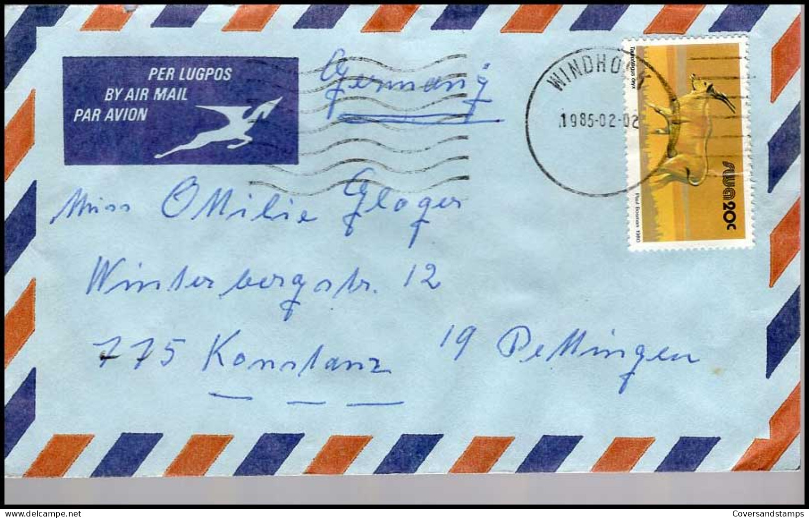 SWA - Cover To Dettingen - Airmail