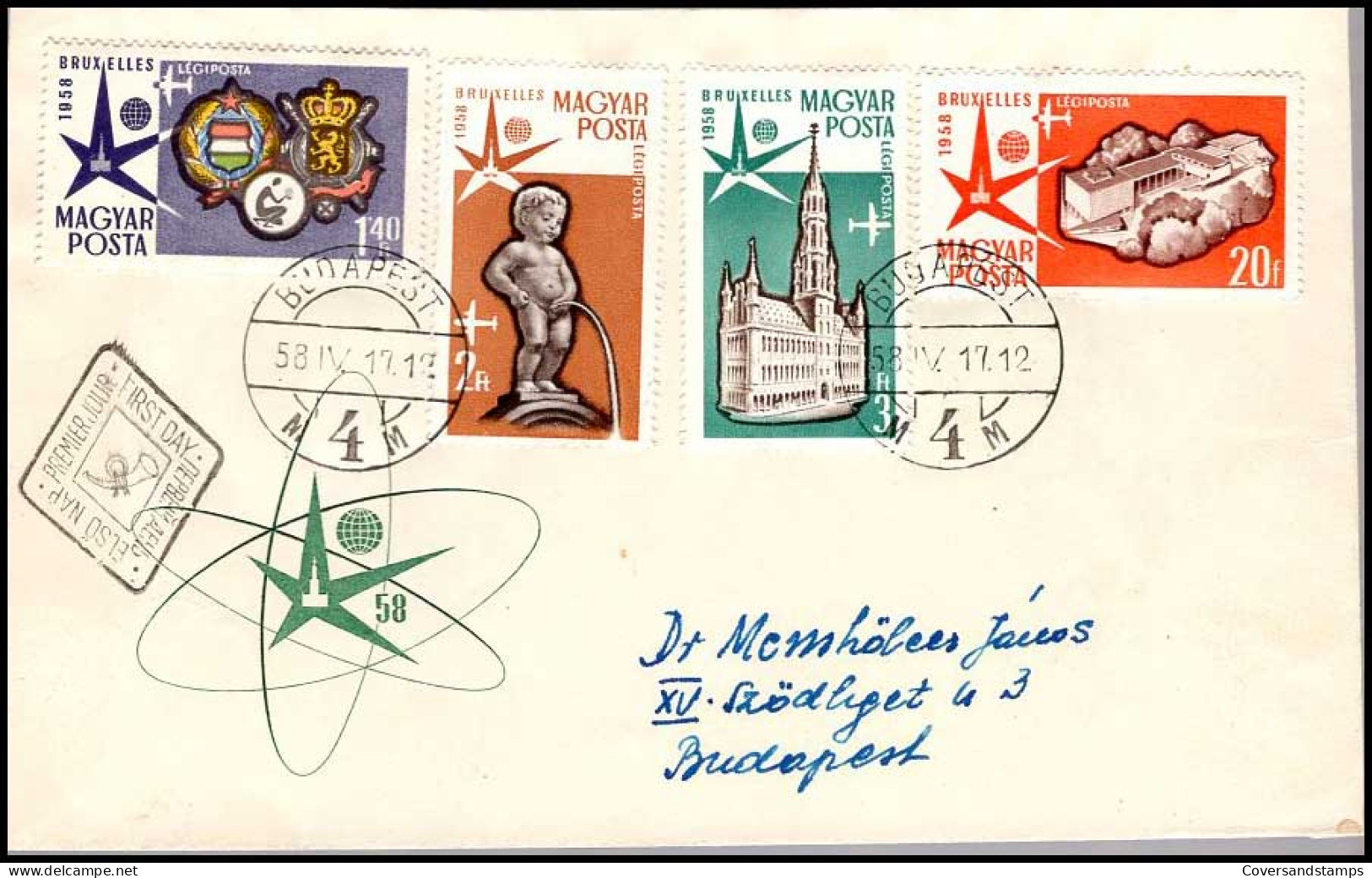 2 Covers To Budapest -- Expo 58 - Cartas & Documentos