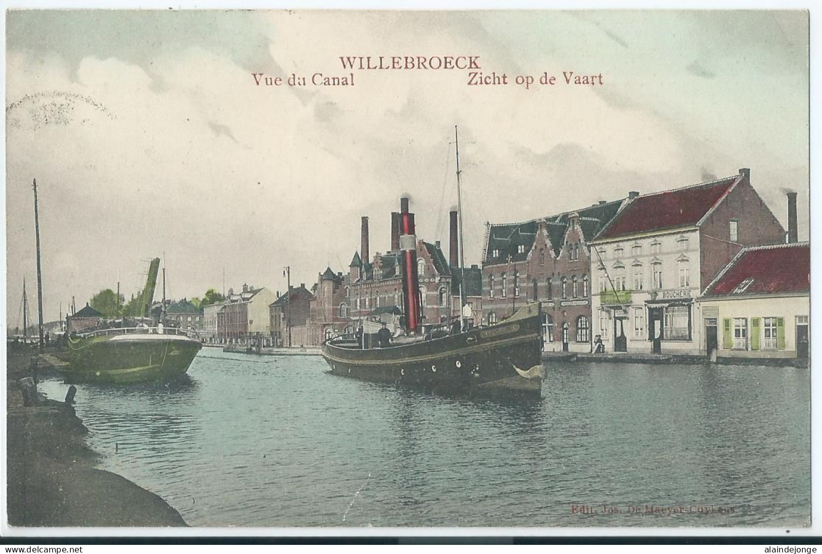 Willebroek - Willebroeck - Vue Du Canal - Zicht Op De Vaart - 1914 - Willebroek