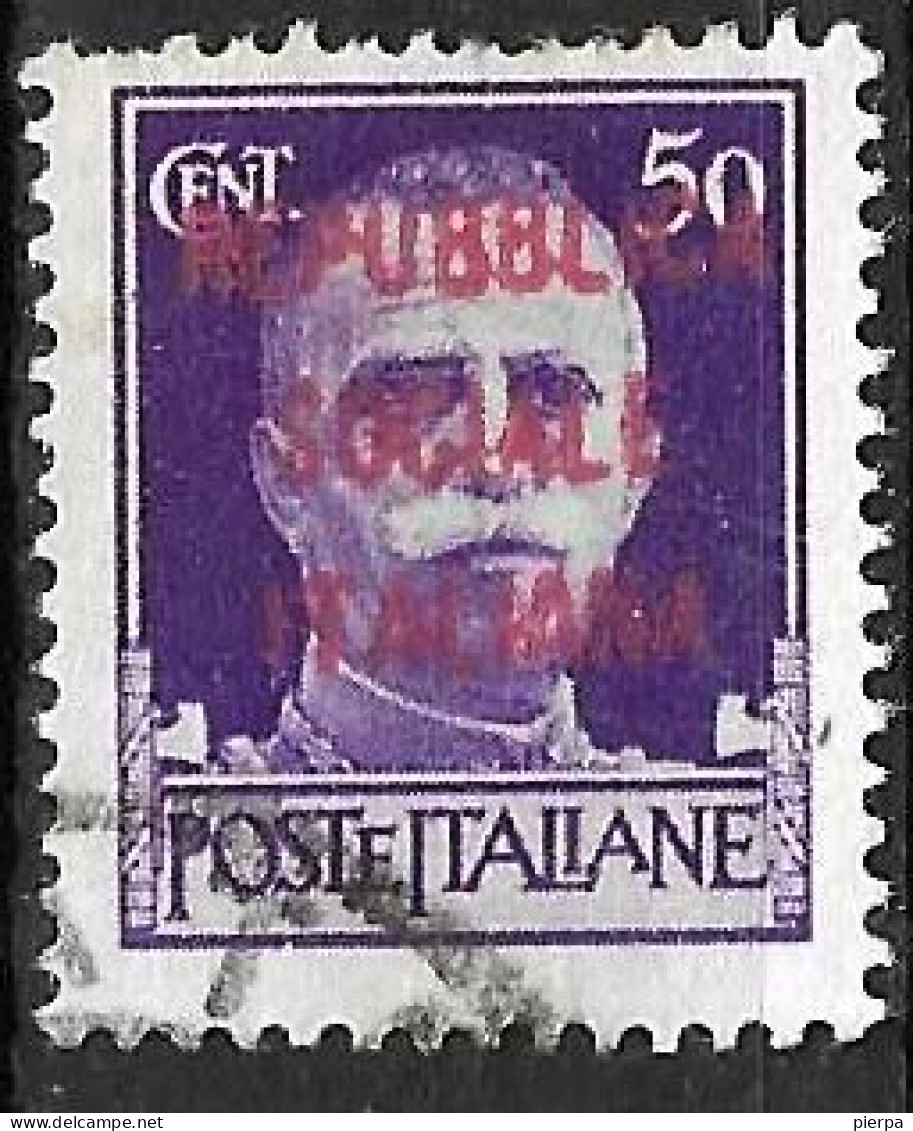 ITALIA R.S.I. - 1944 - IMPERIALE C. 50 SOPRASTAMPATO  - USATO (YVERT 23 - MICHEL 644 - SS 493) - Gebraucht