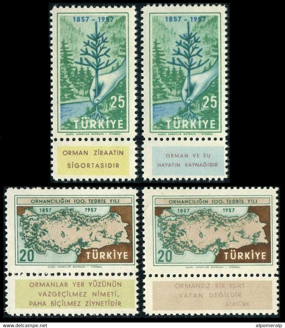 Türkiye 1957 Mi 1531-1532 (Zf I & Zf II) MNH Forestry Teaching - Nuevos