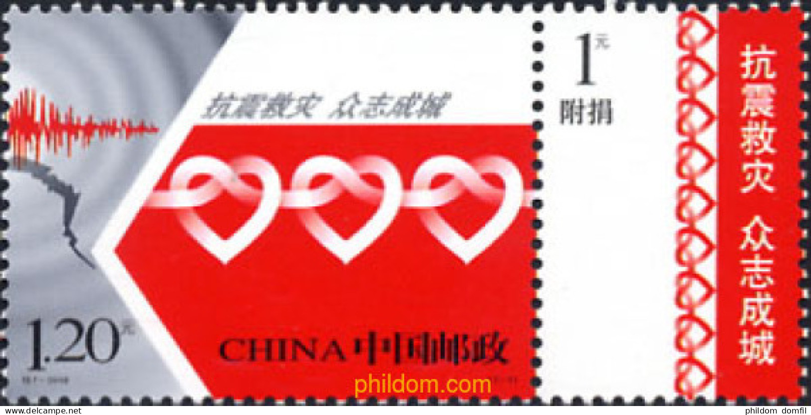 216832 MNH CHINA. República Popular 2008 AYUDA A LAS VICTIMAS DEL TERREMOTO - Neufs