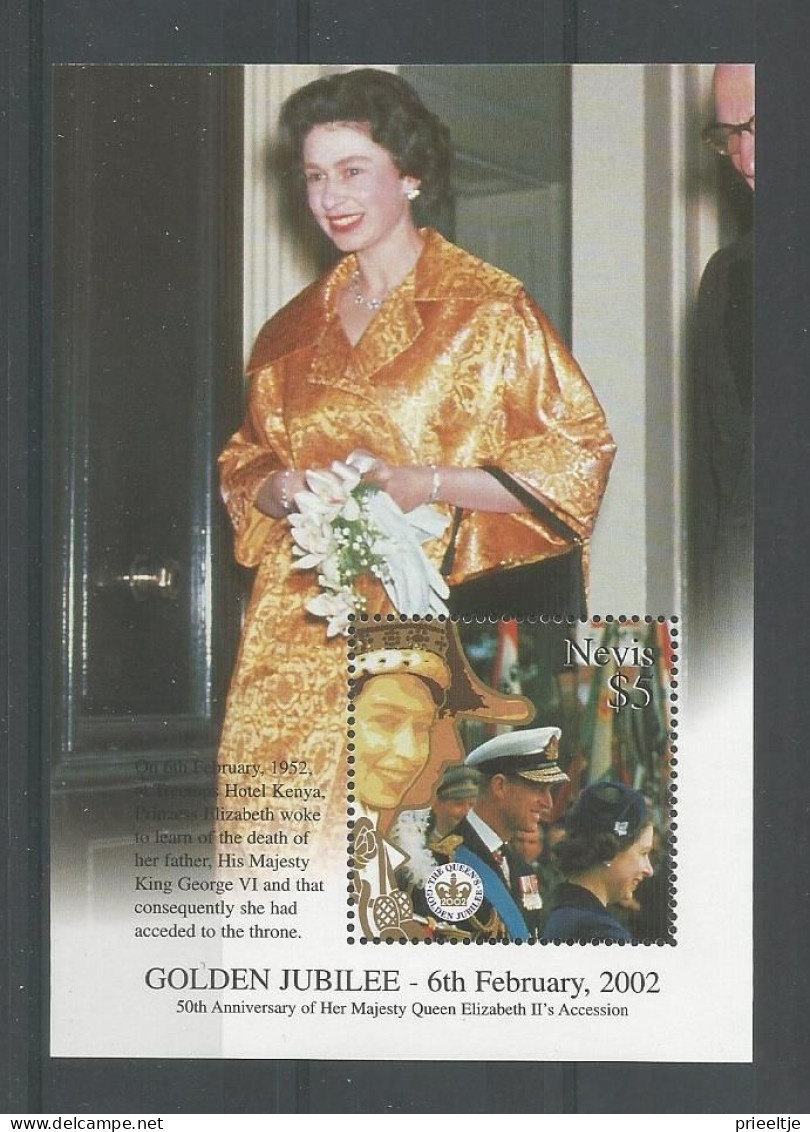 Nevis 2002 Queen's Golden Jubilee S/S Y.T. BF 209 ** - St.Kitts Und Nevis ( 1983-...)