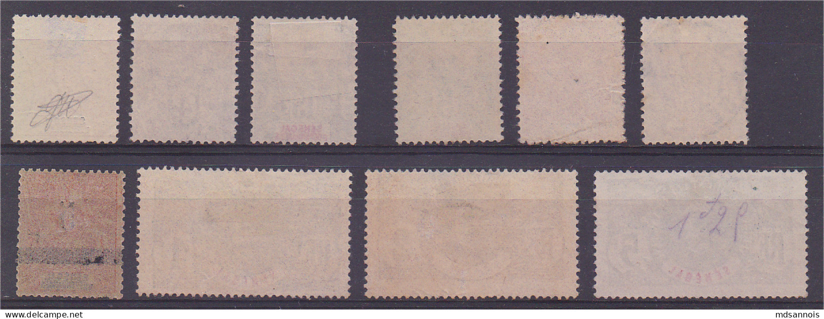 Sénégal Lot De 10 Timbres Avant 1912 Scan Recto / Verso - Andere & Zonder Classificatie