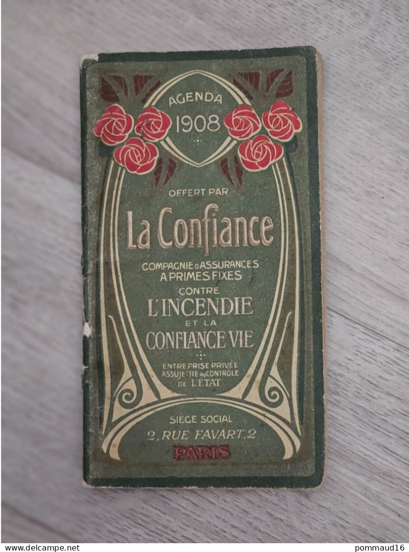 Agenda 1908 Offert Par La Confiance, Compagnie D'assurances - Banque & Assurance