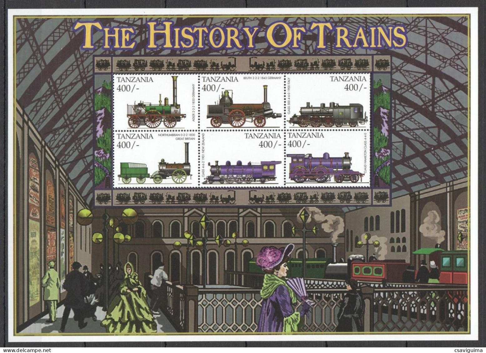 Tanzania - 1999 - The History Of Trains - Yv 2874/79 - Trains