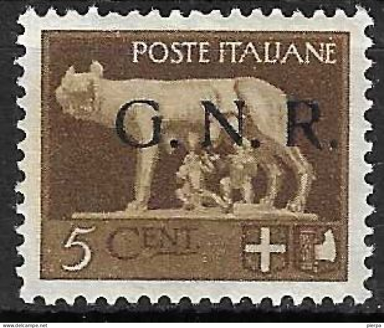 ITALIA R.S.I. - 1943 - IMPERIALE C. 5 SOPRASTAMPATO  G.N.R. - NUOVO MNH** (YVERT 1 - MICHEL 1 - SS 470) - Usados