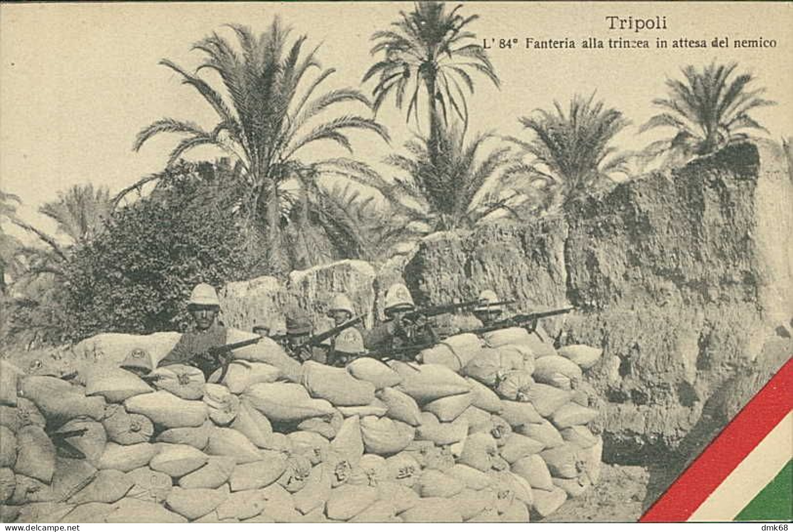 LIBYA / LIBIA -  TRIPOLI - L'84 FANTERIA ALLA TRINCEA IN ATTESA DEL NEMICO - ED. RAGOZINO - 1910s (12501) - Libyen