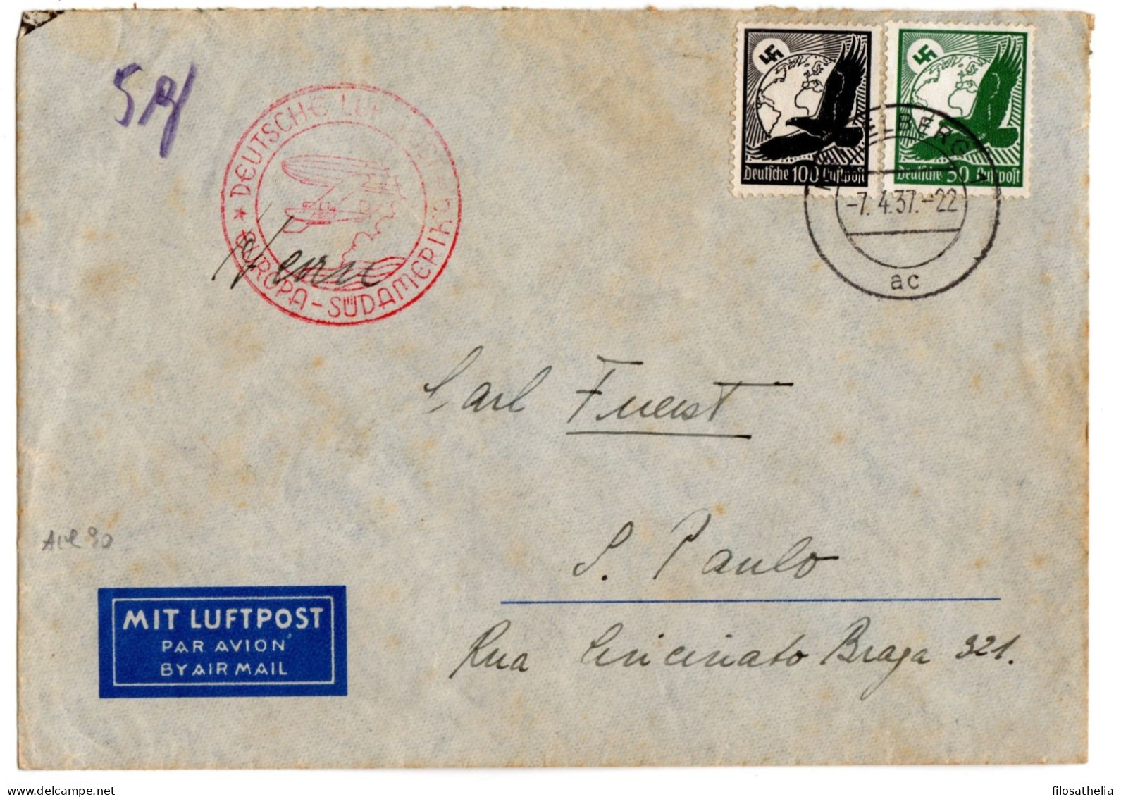 Germania Zeppelin - Poste Aérienne & Zeppelin